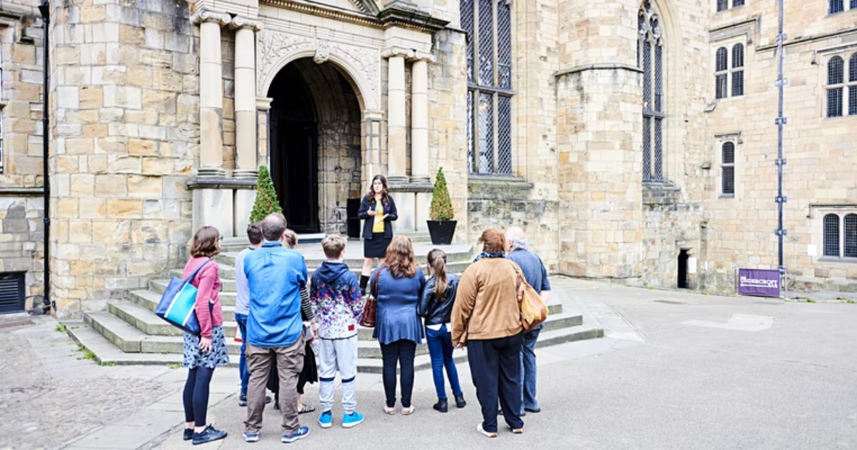 Guided tour group at Durham Castle
