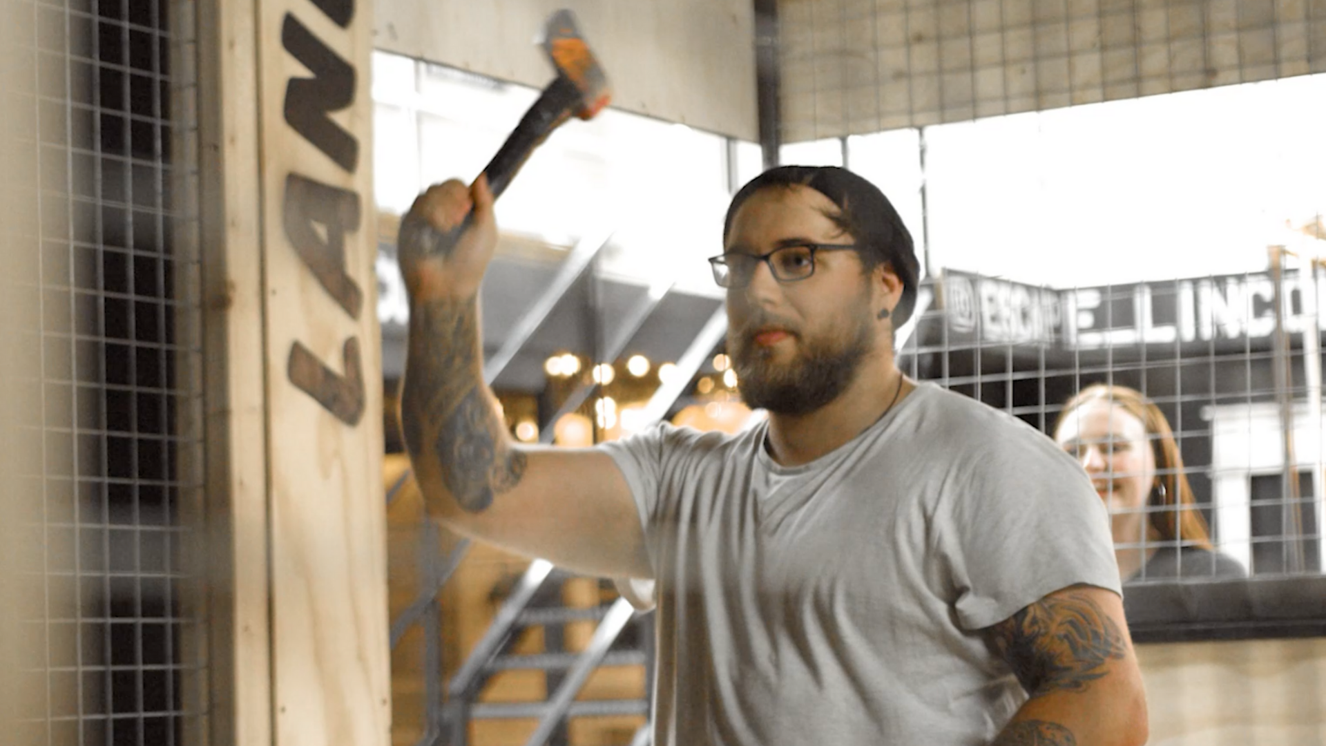 Someone axe throwing in Lincoln