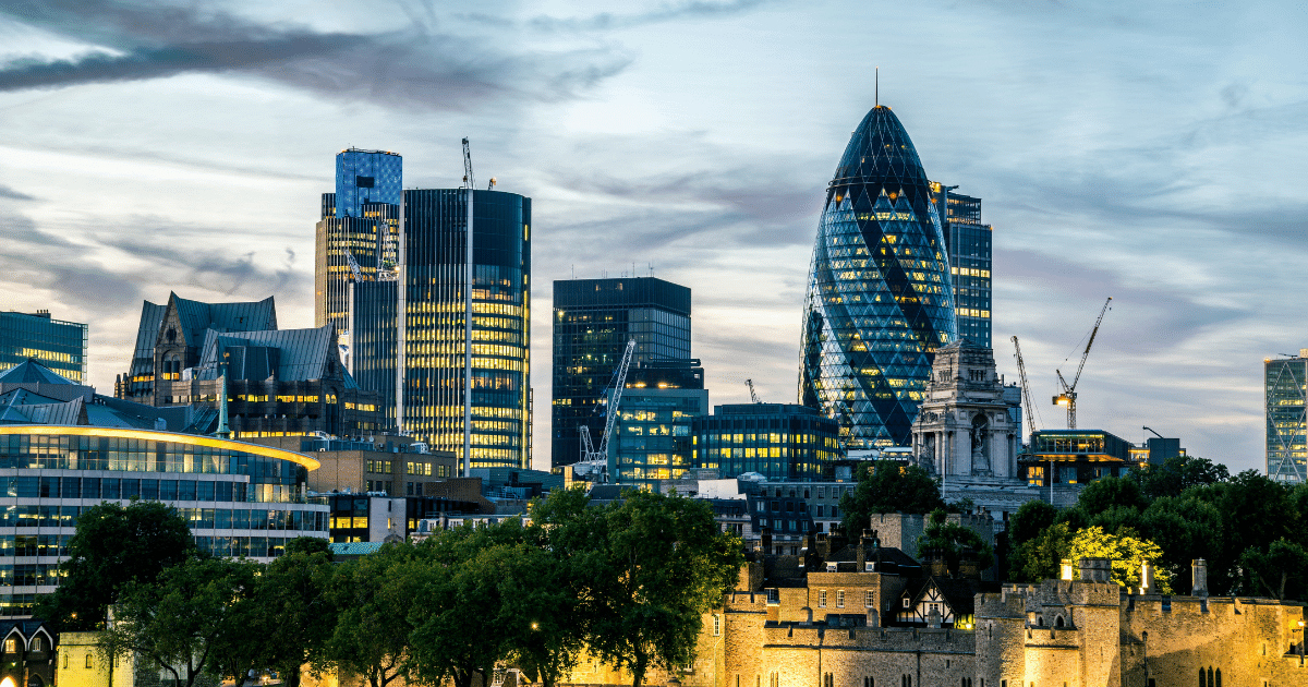 City of London skyline at night