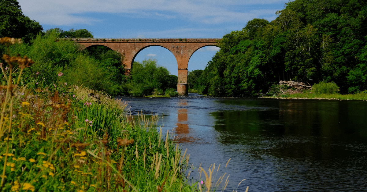 View of Corby bridge across the river Eden