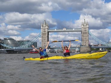 Couple kayaking on the River Thames