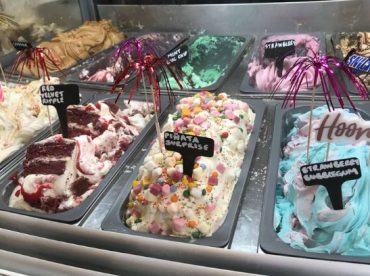 Selection of ice cream in display