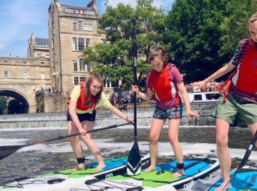 Paddleboarders on River Avon in Bath