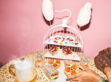 Quirky afternoon tea served in bird cages